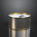 Canned Food In Metallic Container With Gold Rim And Pull Tab Lid