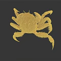 Red Textured Crab With Detailed Shell And Long Legs On Gray Background