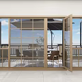 Modern casement window door joint window lattice window aluminum wood window inner opening and inner inverted window broken bridge aluminum window door and window 3d model