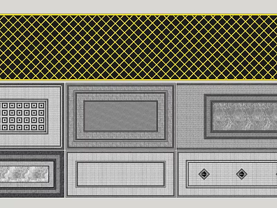 Garden Ornaments With Grid Design And Decorative Panel Patterns 3d model