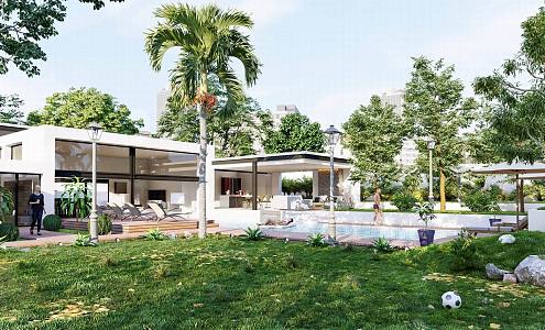 Modern single-family villa 3d model