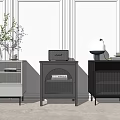 Modern Contemporary Bedside Tables With Integrated Light Strips Drawers And Decorative Lamps