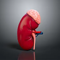 Medical Device 3D Anatomical Kidney Model for Medical Education Detailed Structure