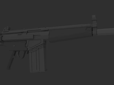 Modern Tactical Rifle 3D Model Design With Magazine Barrel And Grip 3d model