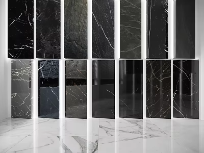 Modern Black Marble Wall Paneling Collection With Various Textures And Designs 3d model