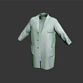 White Lab Coat With Lapel Collar Long Sleeves And Front Pockets 3d model