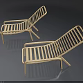White Striped Design Lounge Chairs With Armrests For Outdoor Furniture