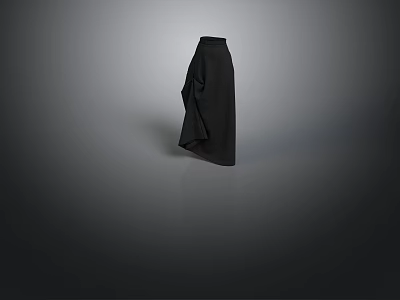 Black Long Flowy Skirt With Minimalist Design And Soft Fabric For Everyday Use 3d model