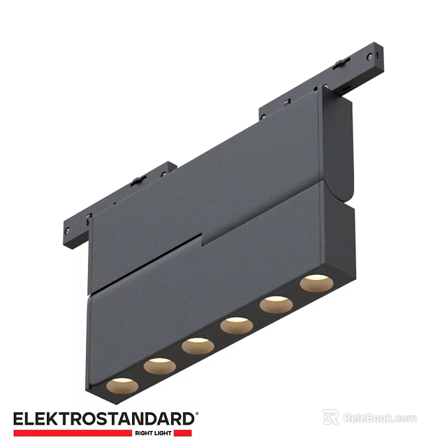 Black Ceiling Mounted Downlights And Spotlights With Multiple LED Lamps Design 3d model 