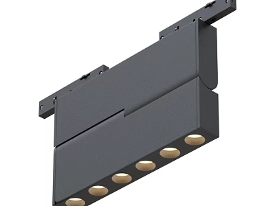 Black Ceiling Mounted Downlights And Spotlights With Multiple LED Lamps Design 3d model
