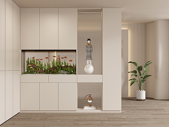 Modern Decorative Cabinet Fish Tank Partition Cabinet 3d model