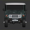 Vintage Green Off Road Vehicle With White Hardtop Round Headlights And Retro Design