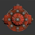 Vibrant Red Fire Hydrant With Metal Construction Top Cap Side Outlets Chains And Sturdy Base