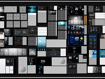 Modern Smart Switch Panels With Digital Displays Sleek Controls And Multiple Design Styles 3d model