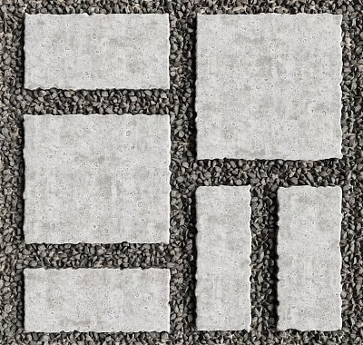 Outdoor Concrete Paved Surface With Gravel Filled Gaps And Block Design Texture 3d model