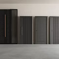 Modern Security Doors Collection Featuring Various Panel Textures And Metal Handles 3d model