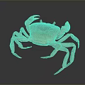 Orange Brown Crab With Claws And Legs On Dark Reflective Background