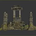 Altar Temple Shrine Hero Altar Cartoon Building Outdoor Items Realistic 3d model