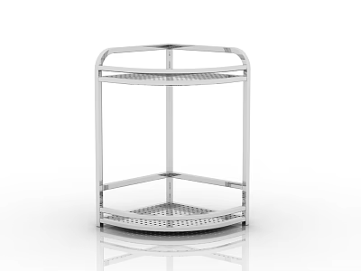 Corner Metal Storage Rack with Multi Tiered Open Design Ventilated Shelves for Home Organization 3d model