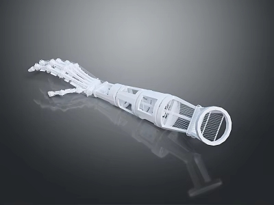 Futuristic Bionic Mechanical Arm With Biological Structure Design And Grid Pattern Details 3d model