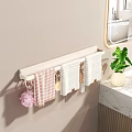 Wall Mounted Bathroom Accessories With Towel Rack Colorful Towels And Green Plant
