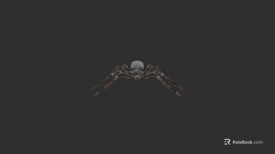 Realistic Reptile 3D Model With Brown Legs On Dark Background Surface 3d model 