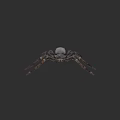 Realistic Reptile 3D Model With Brown Legs On Dark Background Surface