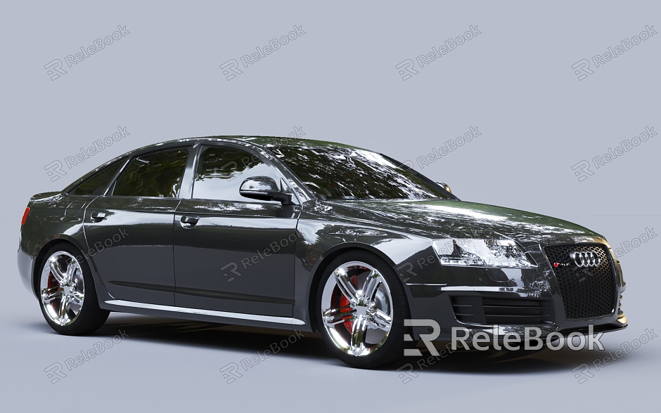 Black Car Audi Sedan RS6 model