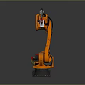 Orange Industrial Robotic Arm With Mechanical Structure And End Effector Tool 3d model