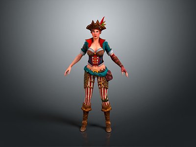 Lady soldier female detective female agent female goon warrior soldier detective agent goon 3d model