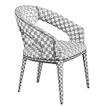 Elegant Modern Upholstered Chair With Light Gray Fabric And Black Wooden Legs