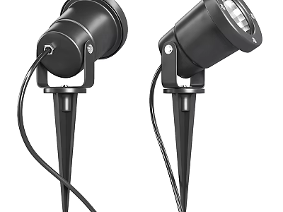 Black Ground Stake Outdoor Spotlights For Garden Yard Decoration 3d model