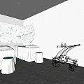 Luxurious SPA Sauna Interior With White Massage Beds Decorative Wall And Treatment Trolley