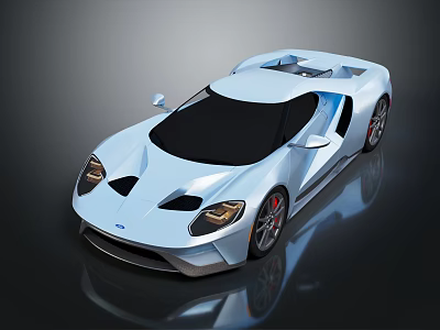 Futuristic Light Blue Sports Car With Sleek Aerodynamic Design Black Windows And Wheels 3d model
