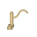 Classic Beige Faucet With Curved Spout And Two Control Handles Design