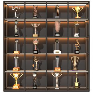 Modern trophy decoration cabinet 3d model