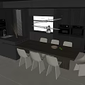 Nakajima Table and Chair Combination 3d model