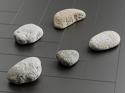 modern stone pebble stone 3d model