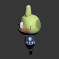 Cute Yellow Rabbit Like Game Character With White Ears Blue Eyes And Blue Coat