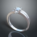 Elegant Silver Jewelry Ring With Diamond Center Stone And Side Diamonds