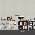 Modern Hallway Cabinet And Side Cabinet Storage Design With Open Shelves Books And Decorative Items
