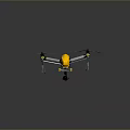 Yellow And Black Quadcopter Drone With Four Propellers And Camera System