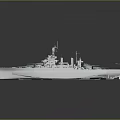 White Warship Model With Detailed Superstructure Antennas And Deck For Display Or Collection