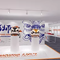 Jingshi Exhibition Booth Design With Chinese Style Red Lanterns Drums And Product Displays