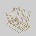Golden Metal Kitchen Cookware Organizer Rack With Multi Tier Design For Storage