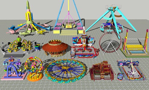 Modern Amusement Equipment Amusement Park Equipment Supporting Facilities 3d model