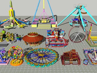 Modern Amusement Equipment Amusement Park Equipment Supporting Facilities 3d model