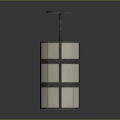 Modern Minimalist Cylindrical Pedestal With White Panels Black Bands And Circular Top