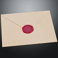 Vintage Paper Envelope With Red Wax Seal On Dark Background