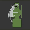 Green Industrial Lathe Machine With Metal Components Control Handles And Stable Base